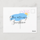 you are my sunshine yellow orange sun rays clouds ポストカード (裏面)