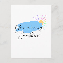 you are my sunshine yellow orange sun rays clouds ポストカード