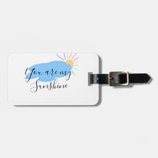 you are my sunshine yellow orange sun rays clouds ラゲッジタグ (正面横)