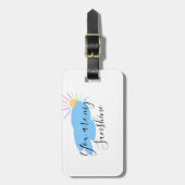 you are my sunshine yellow orange sun rays clouds ラゲッジタグ (正面縦)