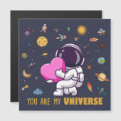 You Are My Universe – かわいい宇宙飛行士の磁気カード (正面/裏面)