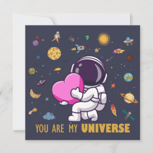 You Are My Universe – かわいい宇宙飛行士ラブカード