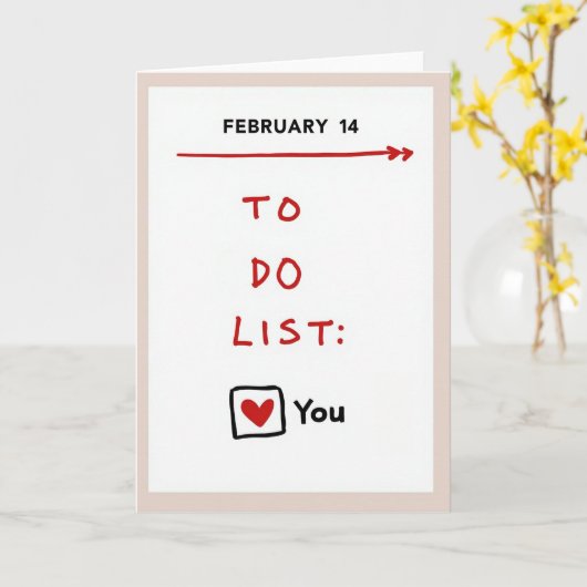 You Are My Valentine To Do List Card カード (黄色い花)
