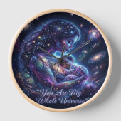 You Are My Whole Universe Cosmic Mother Baby Galax 壁時計 (正面)