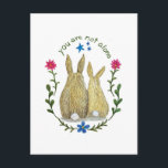 You Are Not Alone Postcard シーズンポストカード<br><div class="desc">You Are Not Alone Postcard. Sweet bunnies leaning on each other. Original artwork done with watercolor and colored pencils.</div>