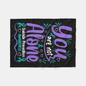 You Are Not Alone Suicide Prevention Awareness  フリースブランケット (正面(横))