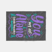 You Are Not Alone Suicide Prevention Awareness  フリースブランケット (正面(横))