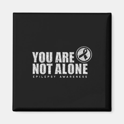 You Are Not Alone Wear Purple Day Epilepsy Awarene マグネット (正面)