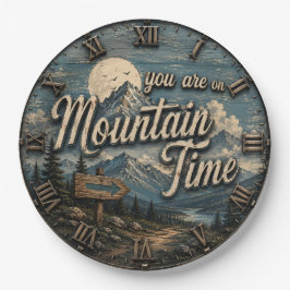 You Are on Mountain Time Vintage Mountain Cabin ペーパープレート