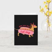 You Are One Hot Dog Dachshund Valentines Heart Gle カード (黄色い花)