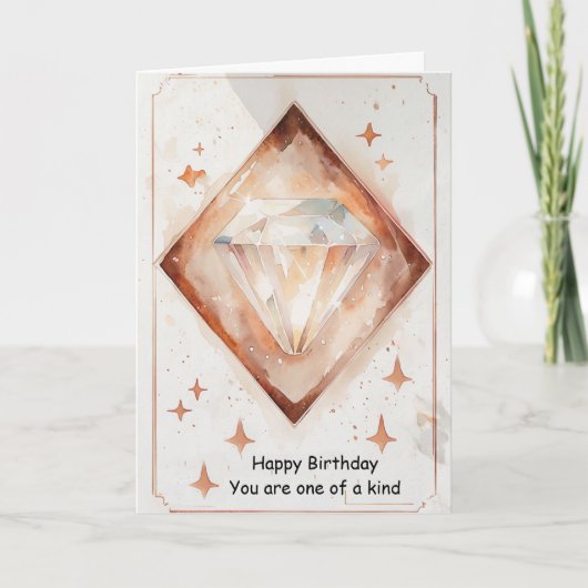 You Are One of a Kind Diamond Birthday Gift カード (正面)