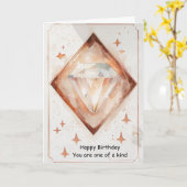 You Are One of a Kind Diamond Birthday Gift カード (黄色い花)