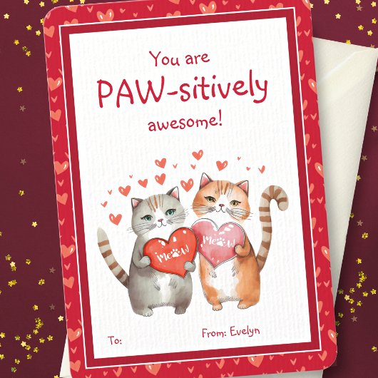 You Are Pawsitive 素晴らし Classroom Valentine's ノートカード
