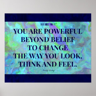 YOU are Powerful:青のフィットネス絵を描 ポスター
