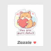 You Are Purr-fect Cute Cat Pun Valentine Sticker シール (シート)