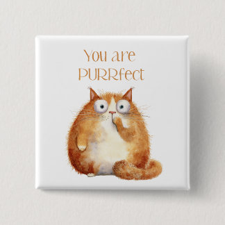 you are purrfect - orange cat bagde 缶バッジ