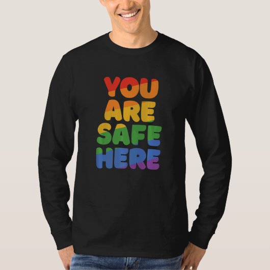 You Are Safe With Me Rainbow Pride Lgbtq Gay Trans Tシャツ (正面)