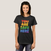 You Are Safe With Me Rainbow Pride Lgbtq Gay Trans Tシャツ (正面フル)