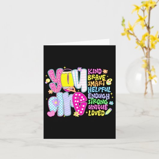 You Are Smart Brave Strong Kind Loved Motivation T カード (黄色い花)