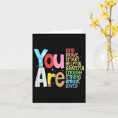 You Are Smart Brave Strong Kind Loved Motivation T カード (黄色い花)
