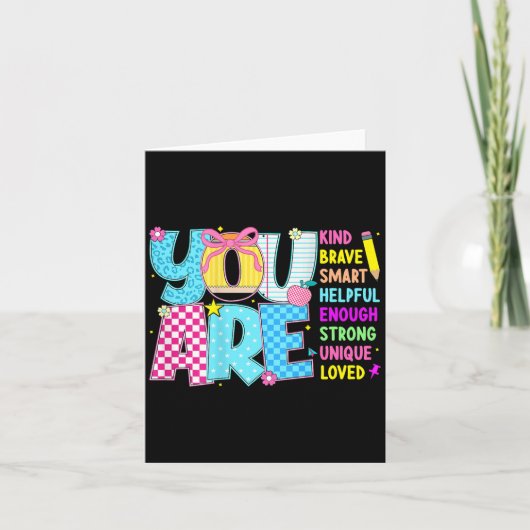 You Are Smart Brave Strong Kind Loved Motivation T カード (正面)
