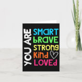 You Are Smart Brave Strong Kind Loved Motivation T カード (正面)