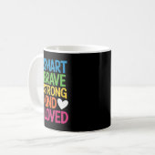 You Are Smart Brave Strong Kind Loved Motivation T コーヒーマグカップ (正面左)