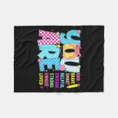 You Are Smart Brave Strong Kind Loved Motivation T フリースブランケット (正面(横))