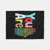 You Are Smart Brave Strong Kind Loved Motivation T フリースブランケット (正面(横))