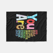 You Are Smart Brave Strong Kind Loved Motivation T フリースブランケット (正面(横))