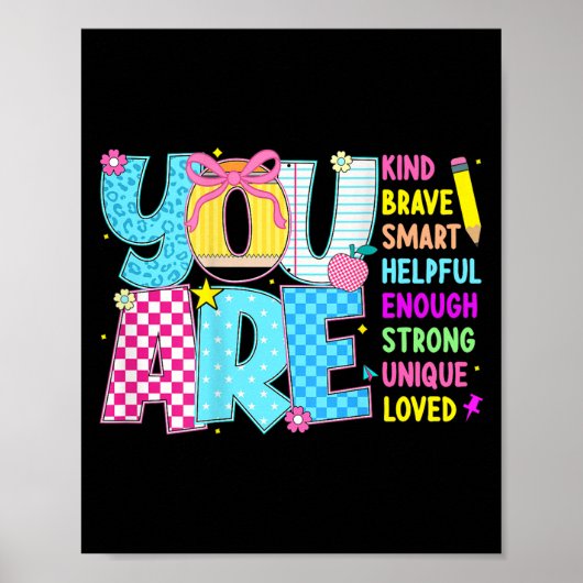 You Are Smart Brave Strong Kind Loved Motivation T ポスター (正面)