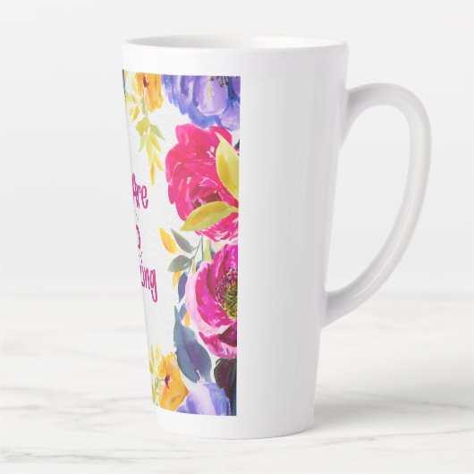 You Are So Amazing Watercolor Floral カフェラテマグ (右)