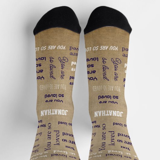 You Are So Loved Blanket Add Your Name ソックス (上部)