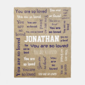 You Are So Loved Blanket Add Your Name フリースブランケット (正面)