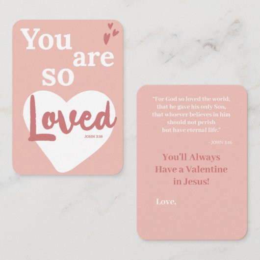 You Are So Loved Christian Valentine's Day Card エンクロージャーカード (正面/裏面)