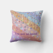 You Are So Loved Positive Affirmation Throw Pillow クッション (裏面)