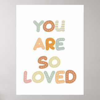 You are so loved Rainbow Baby Nursery  ポスター