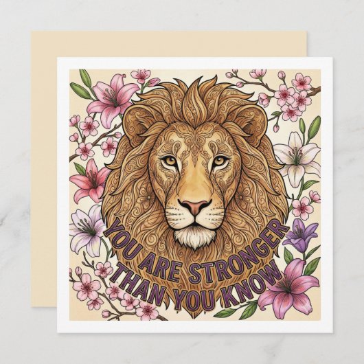 You Are Strong Personalized Lion Card シーズンカード (正面/裏面)