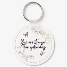 You Are Stronger Than Yesterday Keychain