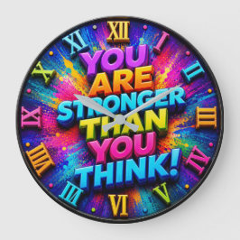 You Are Stronger Than You Think Colorful ラージ壁時計