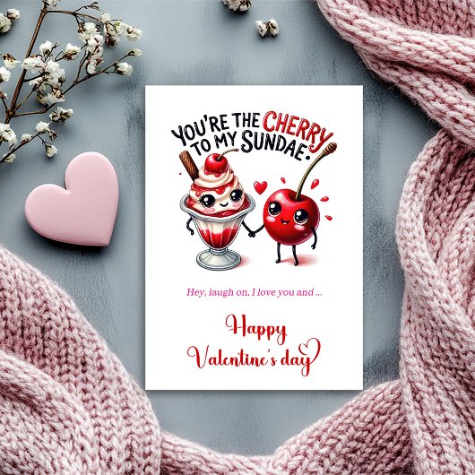 You are the cherry to my sundae Fun Valentines day シーズンカード