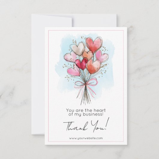 You are the Heart of my Business Thank You Card サンキューカード (正面)