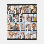 You are the One 20 Vertical Photo Collage Black フリースブランケット (正面)