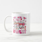 You Are Too Sweet Valentine Nurse Insulin Diabetes コーヒーマグカップ (左)
