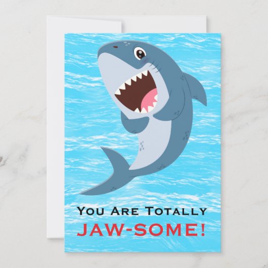 You Are Totally JAW-SOME Funny Shark Valentine's  シーズンカード (正面)