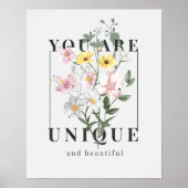 You are Unique Floral Slogan ポスター (正面)