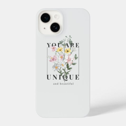 You are Unique Floral Slogan iPhoneケース (裏面)