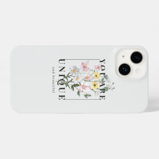 You are Unique Floral Slogan iPhoneケース (裏面横)
