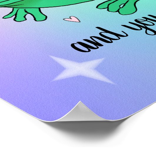 You Are Valid Happy Cute Supportive Rainbow Frog ポスター (角)