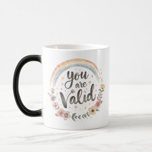 You Are Valid Rainbow Quote – LGBTQ+ Mug - Pride  モーフィングマグカップ (左)